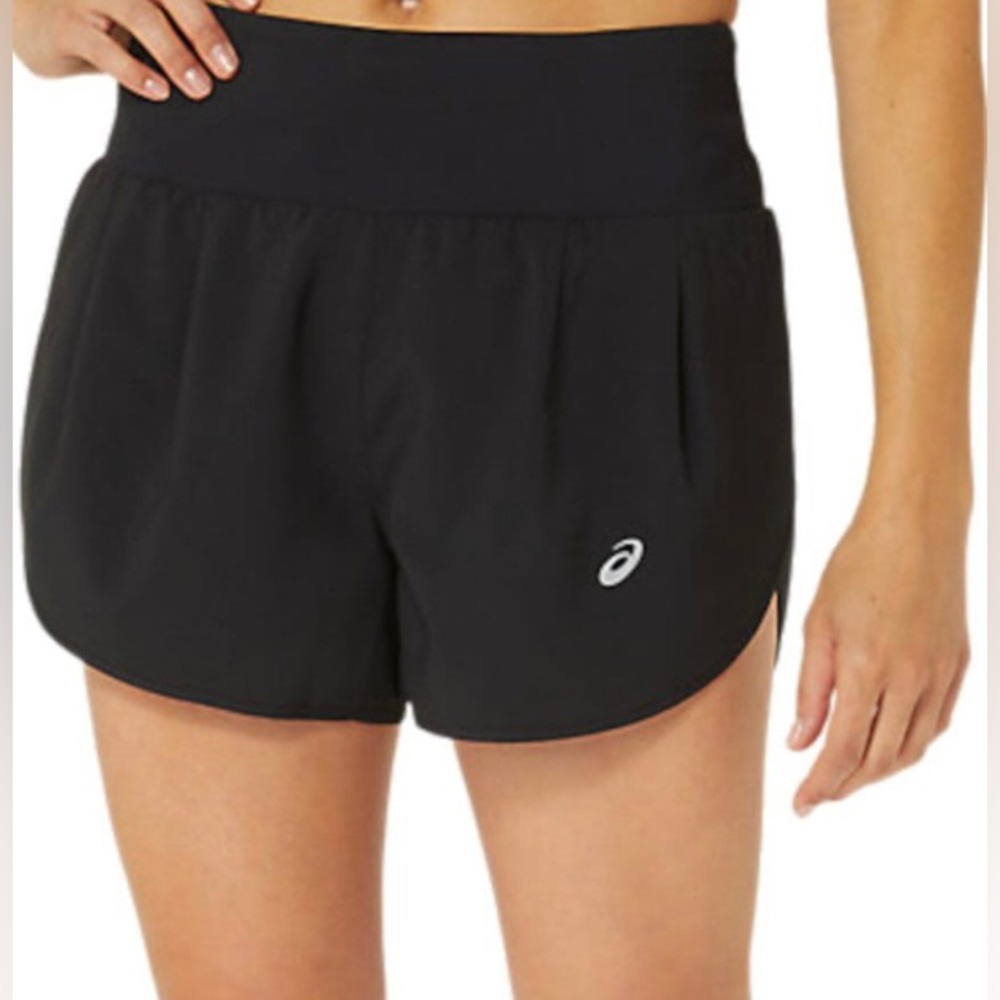 ASICS Women's Black Athletic Running Shorts with Logo Size S